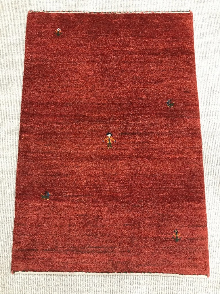 Gabbeh Tappeto 80 x 120 Rosso (Iran) Annodato A Mano
