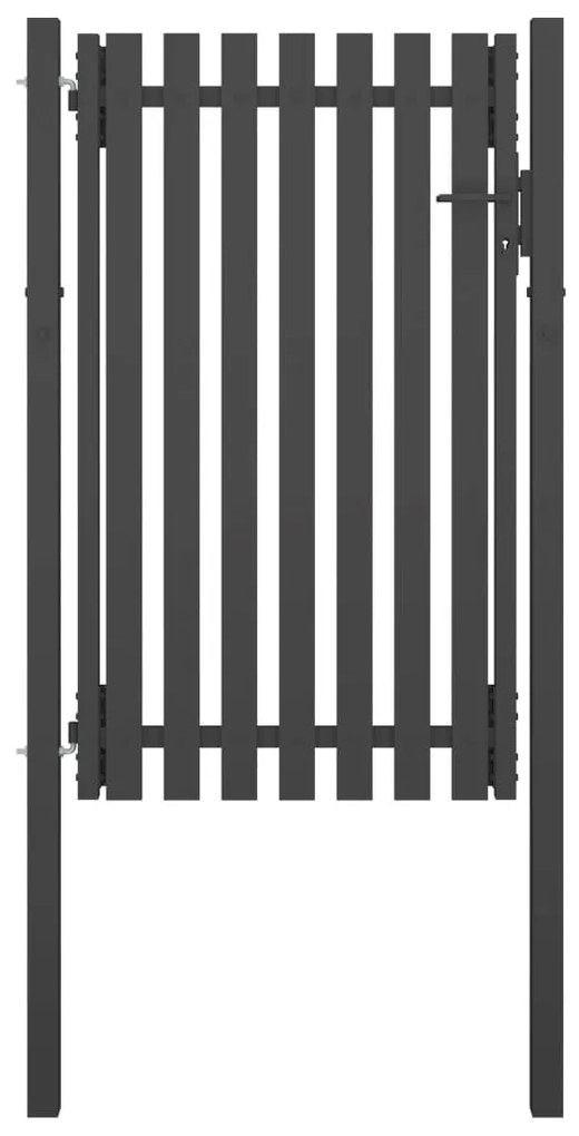 Cancello Per Recinzione İn Acciaio 1x2 M Antracite /