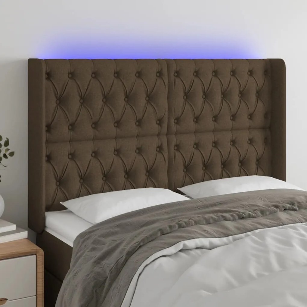 Testiera A Led Marronescuro147x16x118/128cm İntessuto /