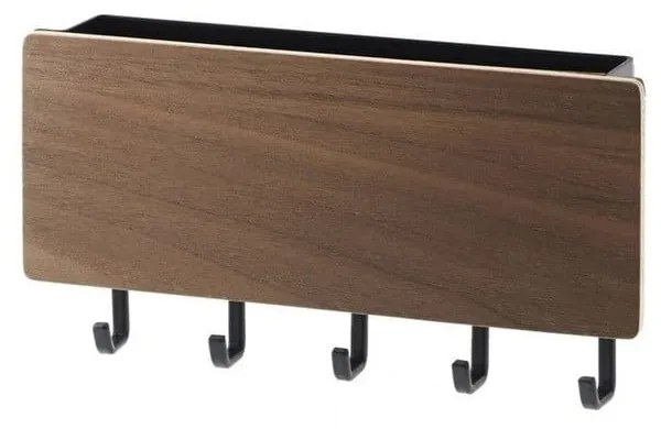 Portachiavi nero con ripiano ed elemento in legno Yamazaki Rin - YAMAZAKI