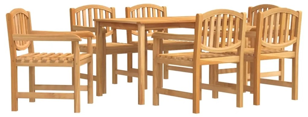 Set da pranzo da giardino 7 pz in legno massello di teak