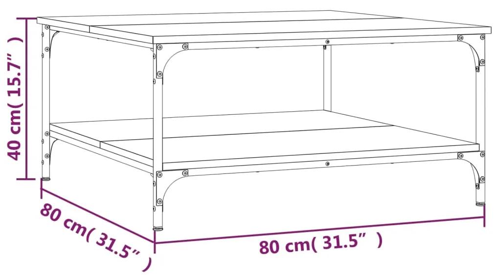 Tavolino da Salotto Rovere Sonoma 80x80x40 cm Legno Multistrato