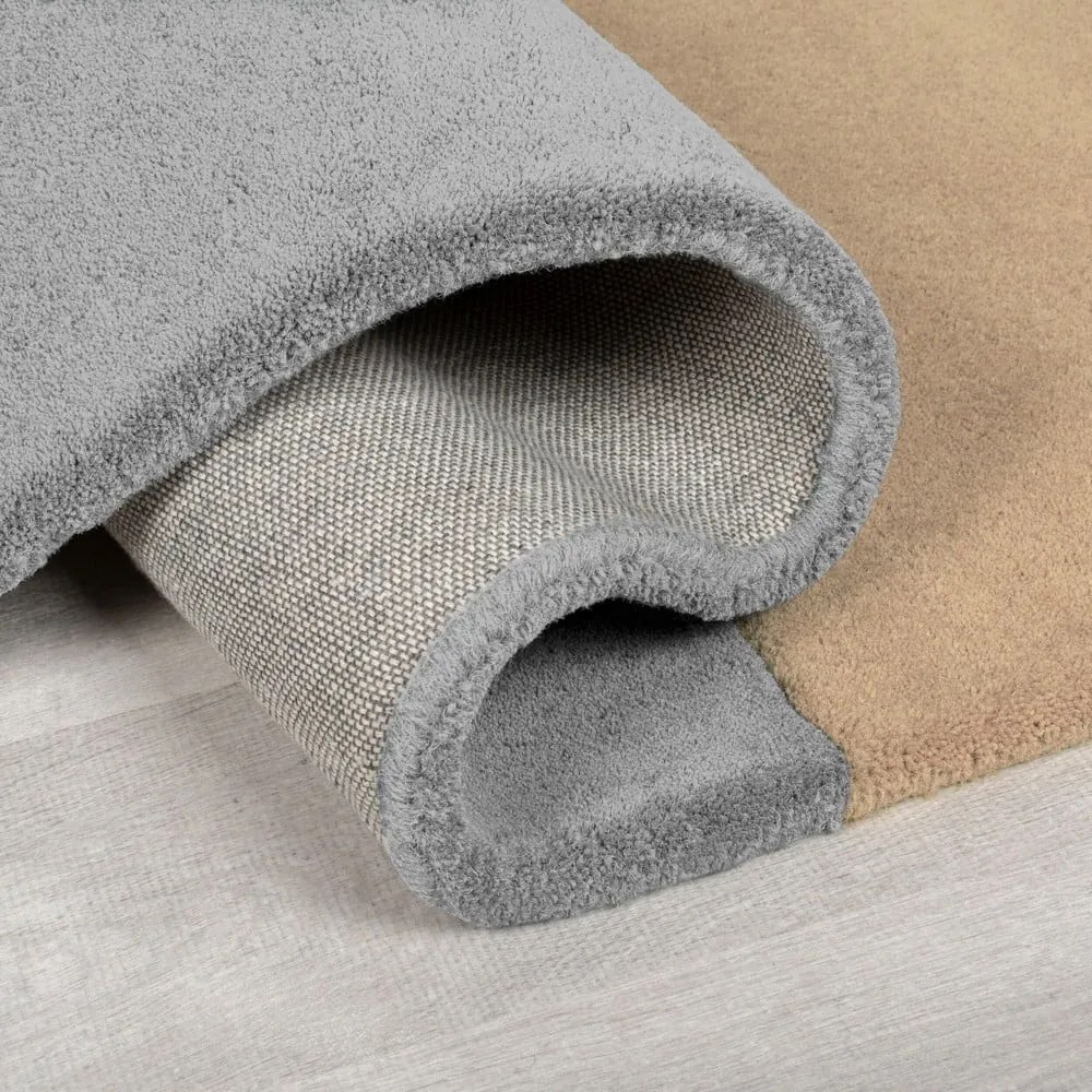 Tappeto nero e grigio in lana tessuto a mano 200x290 cm Lozenge Monochrome – Flair Rugs
