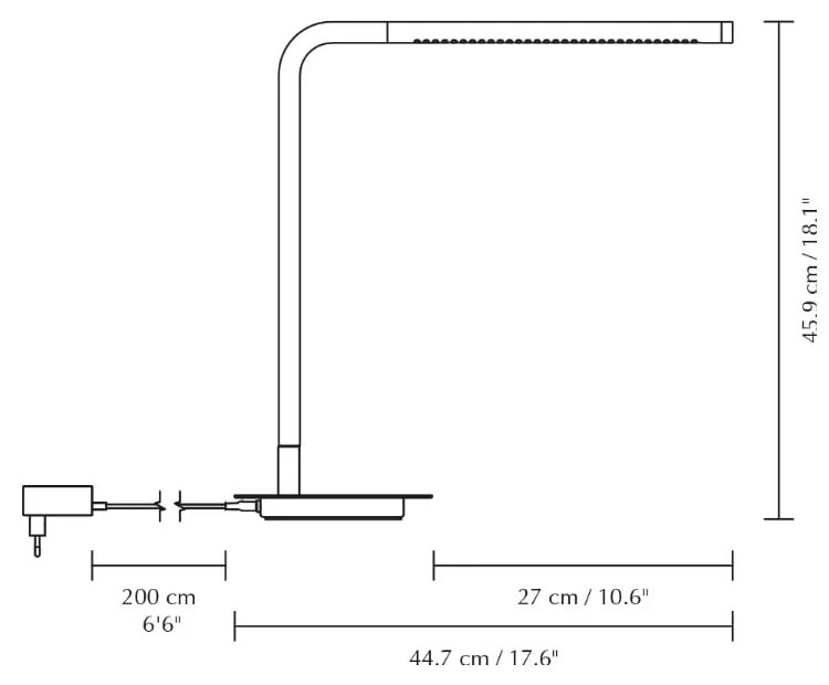 Lampada da tavolo LED argentata in metallo con intensità regolabile (altezza totale 46 cm) Omni Table – UMAGE