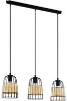 Lampadario Industrial Anwick 3 Luci Metallo Nero