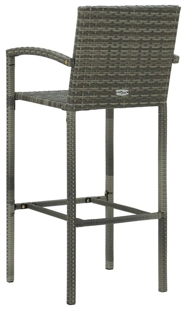 Sgabelli da bar 2 pz grigi in polyrattan