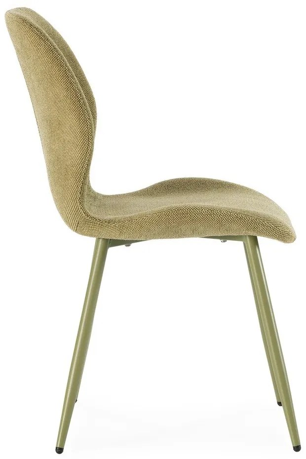 Sedie da pranzo in set verdi in imbottito 4 pz Ansu – Marckeric