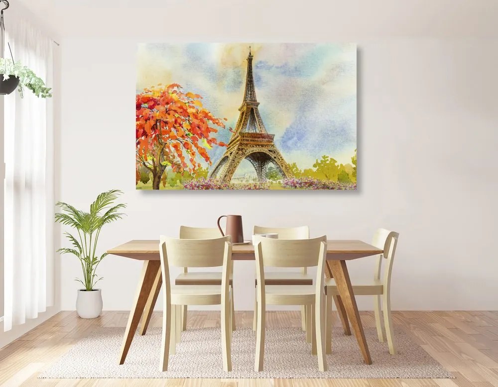 Stampa su tela – Torre Eiffel in colori pastello