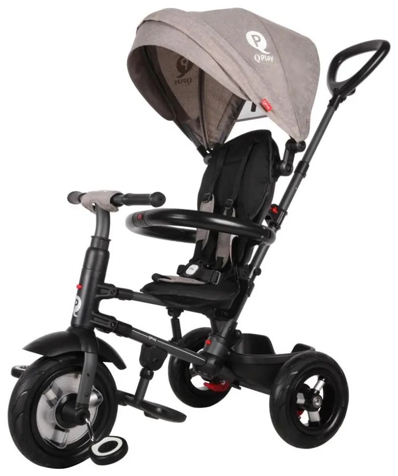QPlay - Triciclo per bambini 3in1 RITO AIR grigio