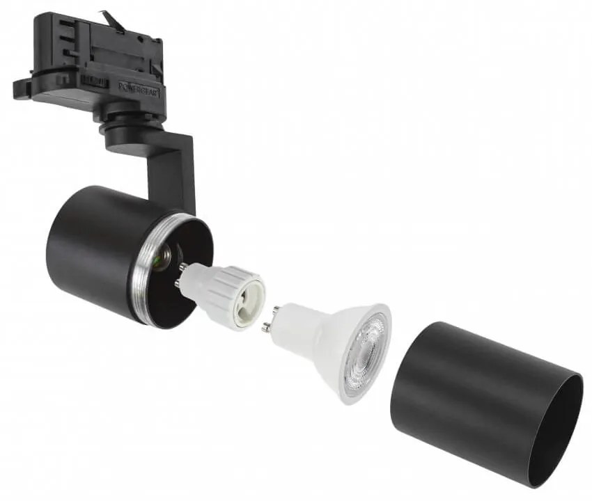 Faro GU10 binario trifase - Nero Base GU10