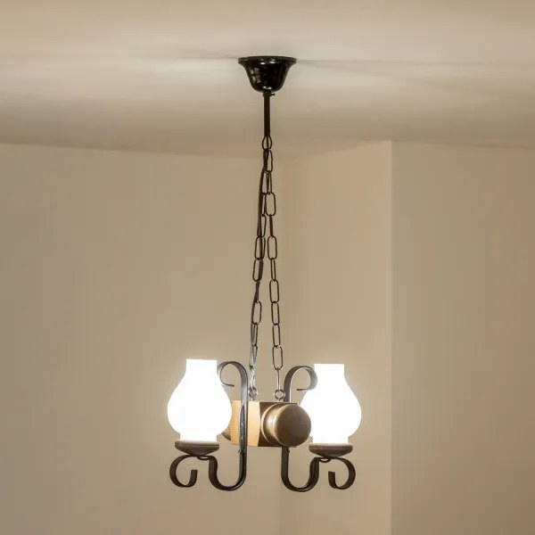 Brilagi - Lampadario a sospensione con catena RUSTIC 2xE14/40W/230V faggio/noce