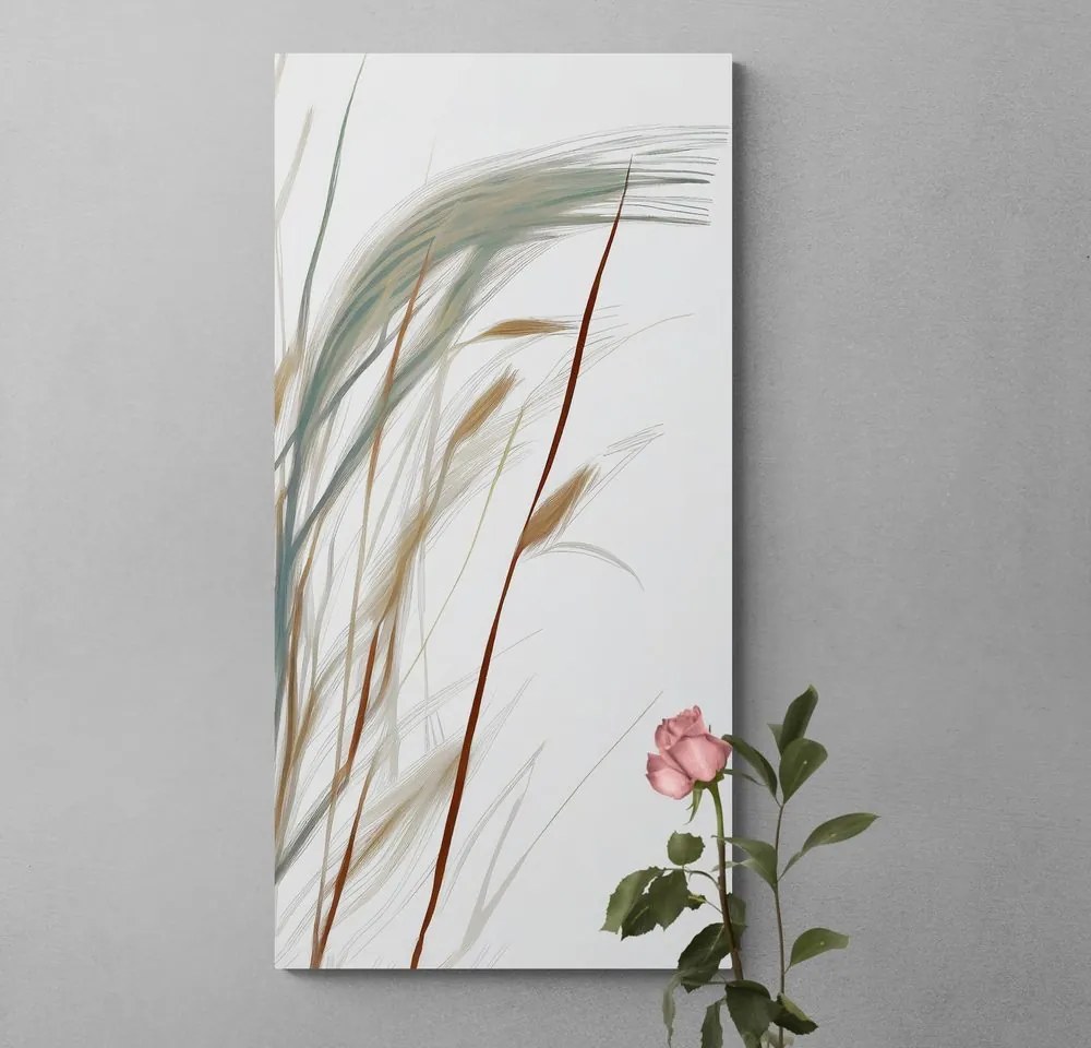 Quadro su tela – Steli d'erba con un tocco di minimalismo