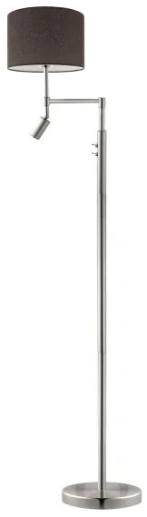 Eglo - Lampada LED da terra TUNJA 1xE27/60W/230V + LED/2,1W diametro 30 cm cromo/marrone