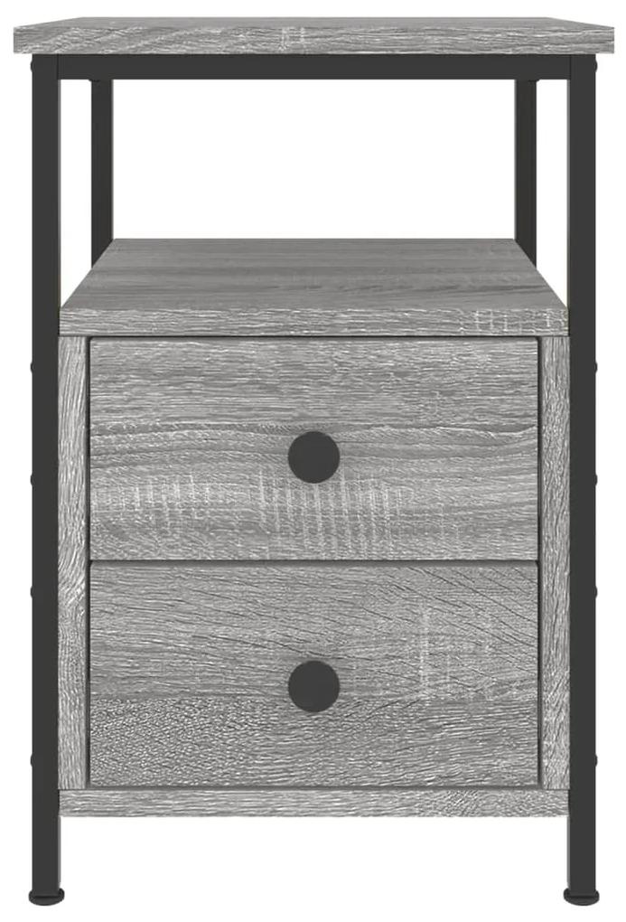Comodino grigio sonoma 34x35,5x50 cm in legno multistrato