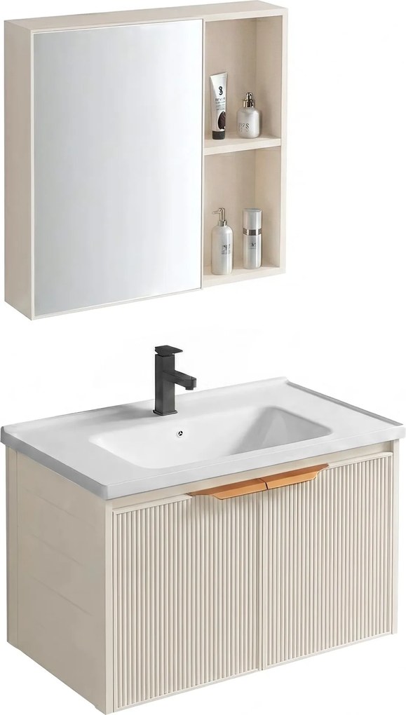 Set di mobili da bagno con lavabo Mario 60cm Beige