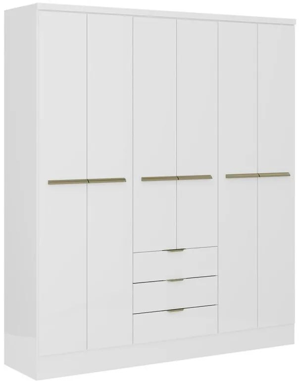 Armadio 6 ante e 3 cassetti L180 cm Bianco  - PEROLI