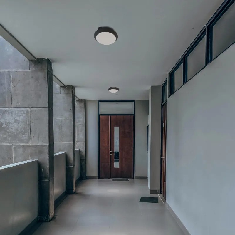 Plafoniera rotonda per esterni E27 IP65 Ø30 cm - Nera