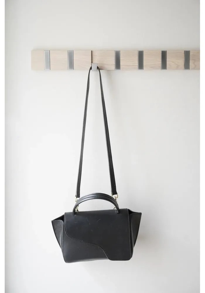 Attaccapanni nero in legno di quercia con 8 ganci Confetti - Rowico