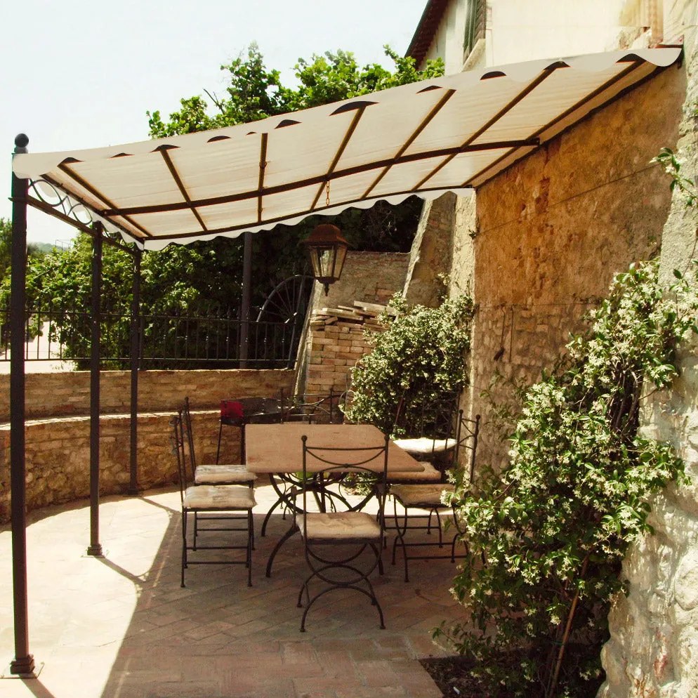 Gazebo Pergola Addossato 3x4 m in Acciaio Antracite...