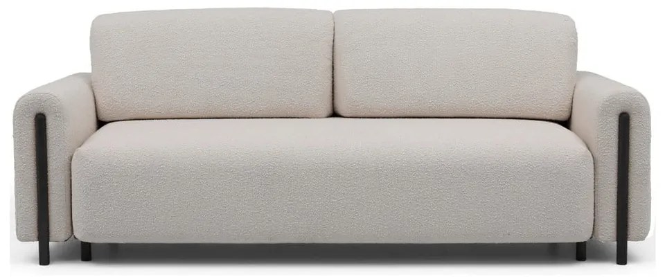 Divano greige allungabile/con contenitore e rivestimento in bouclé 244 cm Arcadova – ELTAP