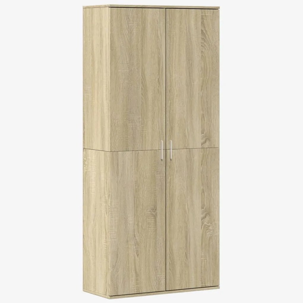 Credenza rovere sonoma 80x35x180 cm in legno multistrato