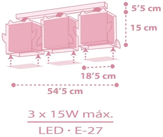Dalber 64483 - Plafoniera per bambini LITTLE FRIENDS 3xE27/15W/230V