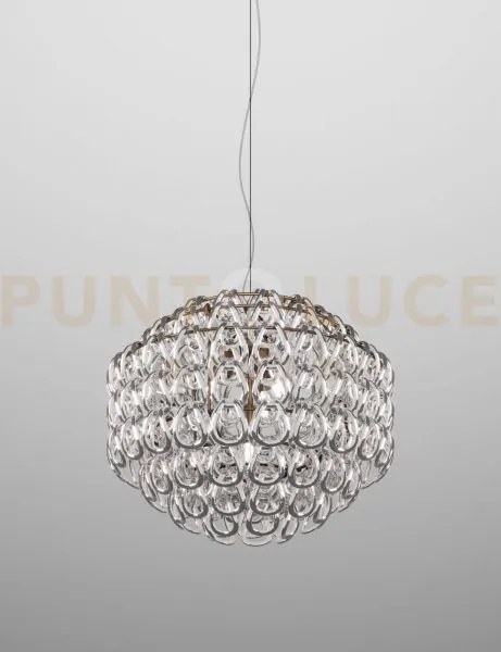 Giogali sospensione 65 cristallo argento e bronzo opaco 4 luci atta...