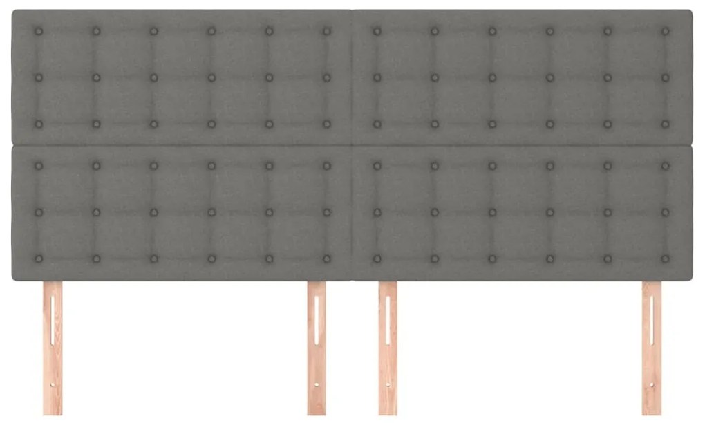 Testiera 4 pz grigio scuro 80x5x78/88 cm in tessuto