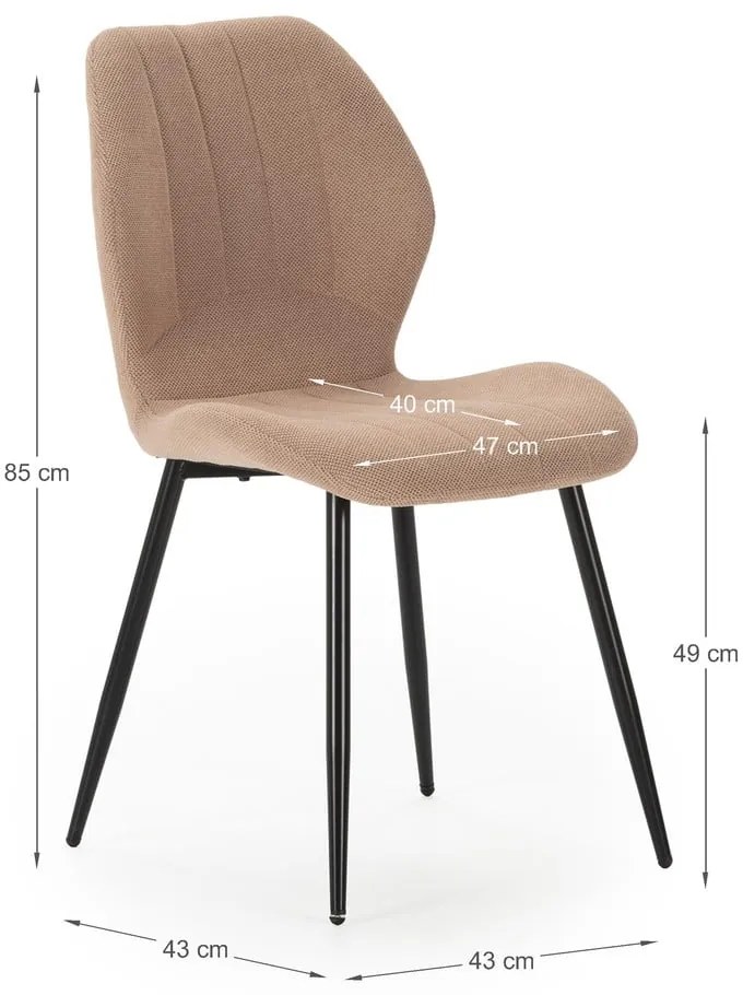 Set di sedie da pranzo color salmone 4 pz pezzi Milu - Marckeric