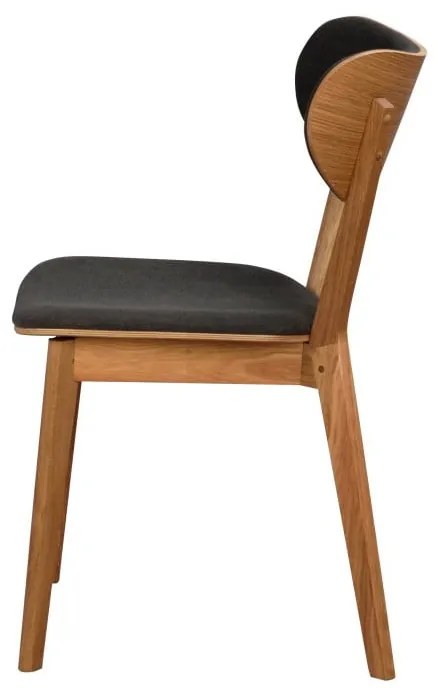 Sedia da pranzo in rovere marrone con seduta grigio scuro Cato - Rowico