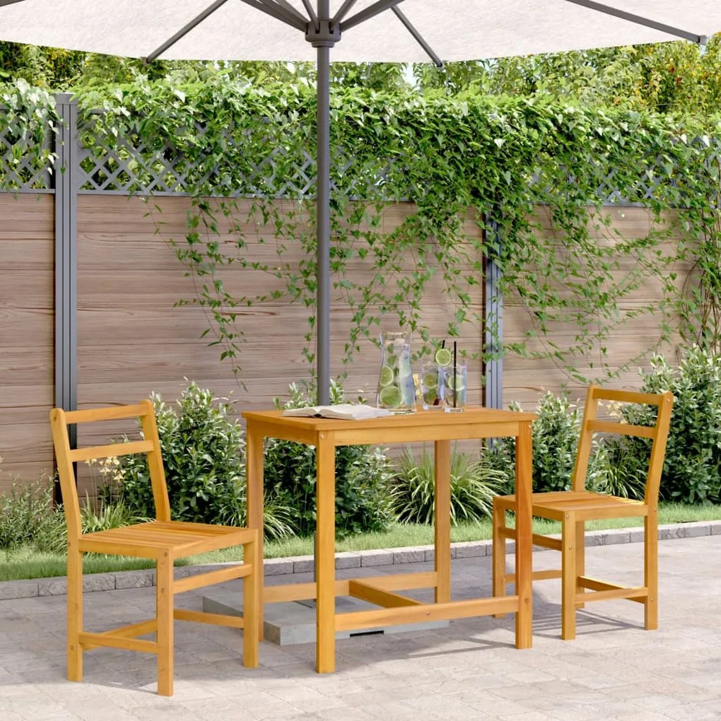 Set Da Balcone 3 Pz İn Legno Massello Di Acacia /