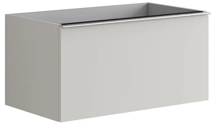 Mobile da bagno sospeso sotto lavabo L 80 x H 40 x P 45.5 cm grigio laccato opaco, 2 cassetti Pixel plain