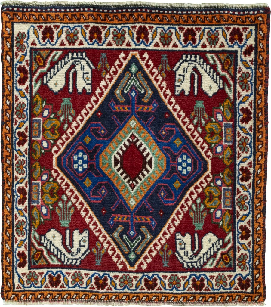 Shiraz Tappeto persiano 60x70 Rosso (Iran) Annodato A Mano