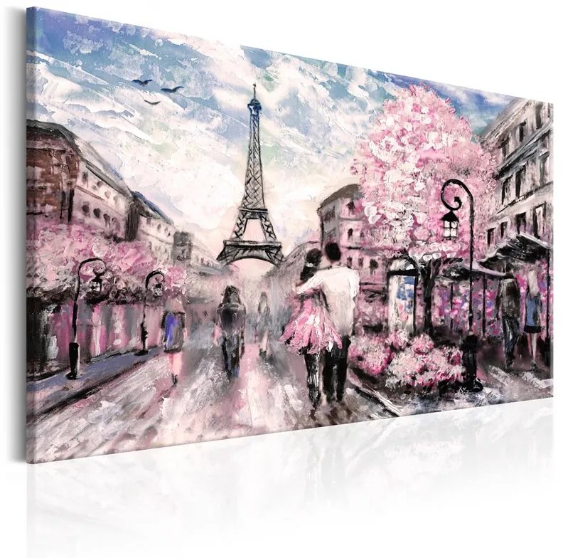 Quadro Parigi rosa  Colore Nero, Dimensioni e Misure 90x60