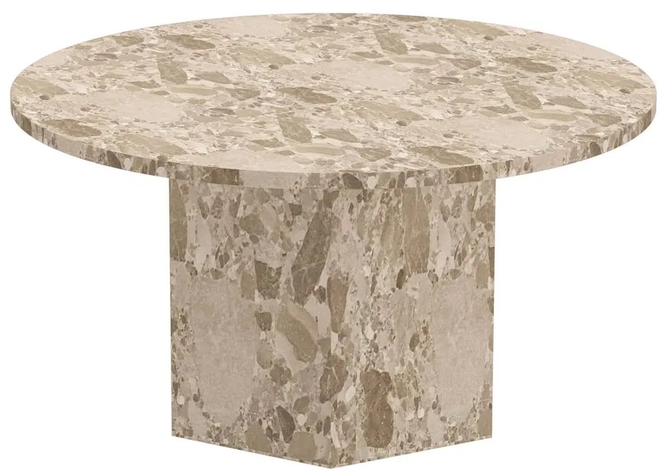 Tavolino rotondo in marmo marrone chiaro ø 80 cm Naxos - Actona