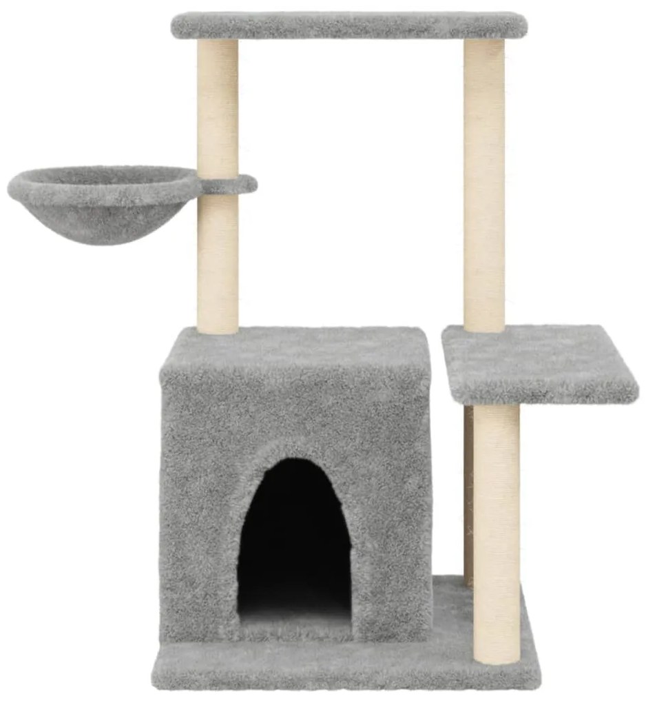 Albero per gatti con tiragraffi in sisal grigio chiaro 83 cm