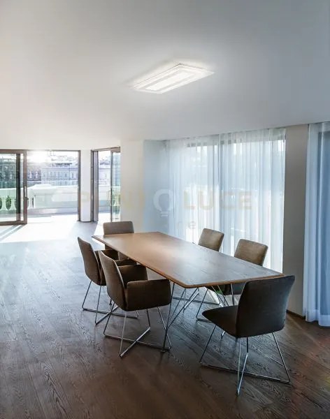 Plafoniera in metallo e plexiglass bend