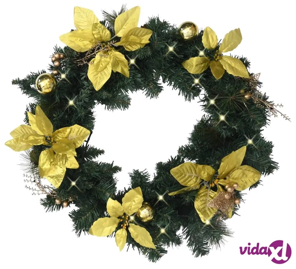 vidaXL Ghirlanda di Natale con Lucine LED Verde 60 cm in PVC