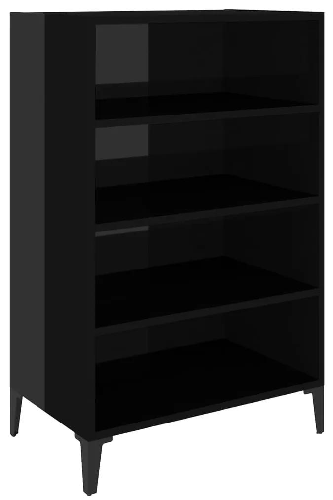 Credenza nero lucido 57x35x90 cm in legno multistrato