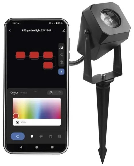 Kit di espansione LED RGBIC dimmerabile per esterni, lampada LED/1,5W/12V, 3000-6500K, IP65, Wi-Fi Tuya