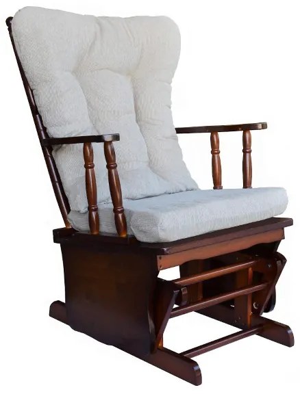 Poltrona a dondolo oscillante con cuscino imbottito AMERICA BEIGE