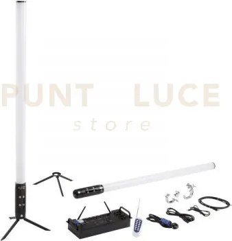 Kit 8 pezzi tubi led show ricaricabile rgbw+uv wi-fi ip65 8 luci da...