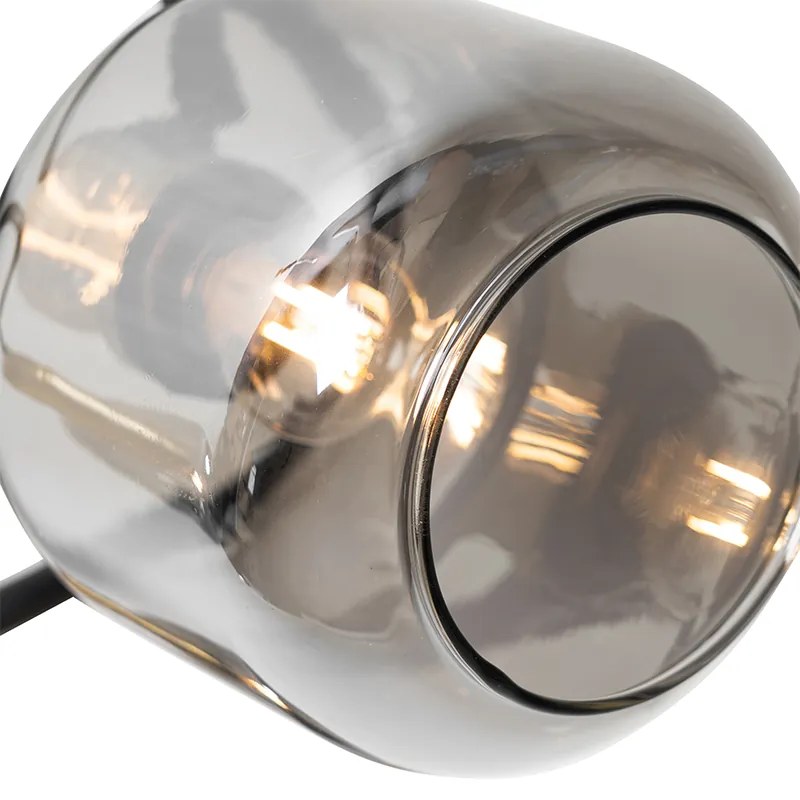 Faretto da soffitto nero con vetro fumé rotondo 3 luci - Zuzanna