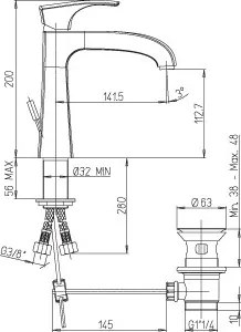 Miscelatore lavabo Paini serie Lady scarico con piletta 89CR211 cromato