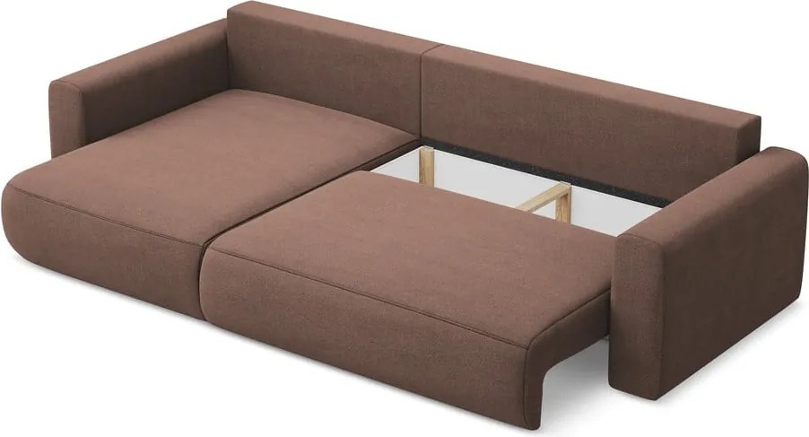 Divano angolare rosa allungabile/con contenitore (con penisola a sinistra/con chaise lounge) Kapua – Makamii