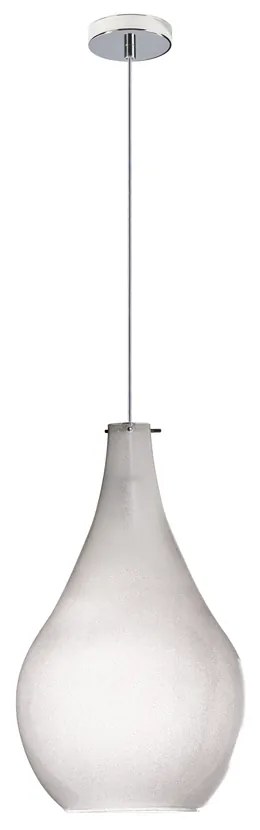 Sospensione Contemporanea Drop Metallo Cromo Vetro Grigio 1 Luce E14 D.22Cm