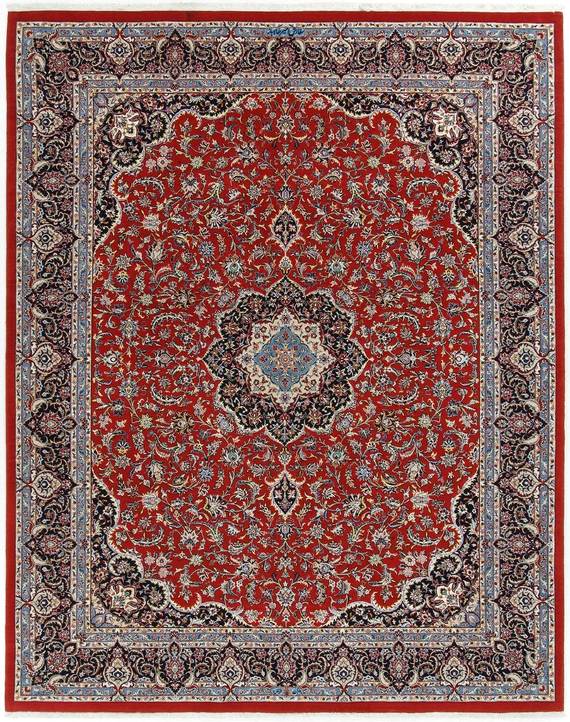 Isfahan Tappeto 250 x 200 (Iran) Annodato A Mano