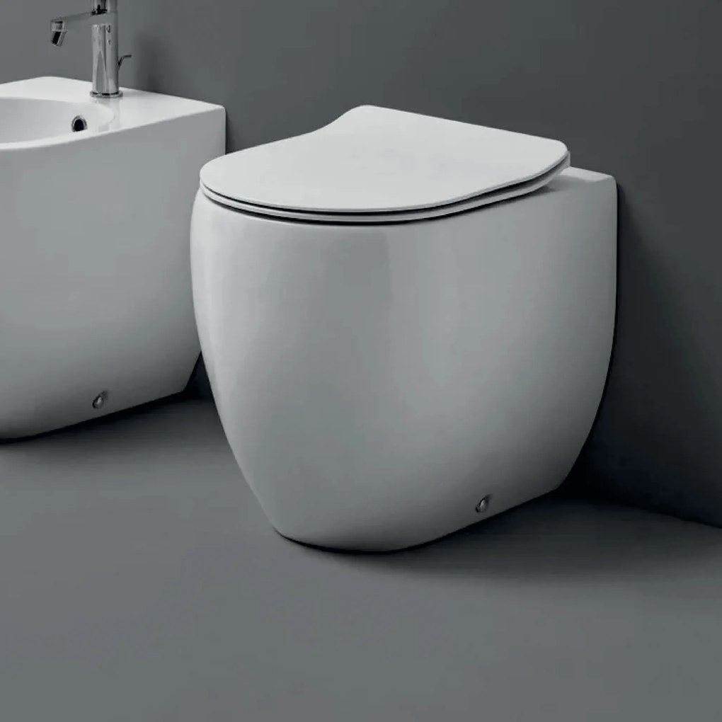 Wc Da Terra Kerasan Filo Muro Bianco Lucido "Flo 52"