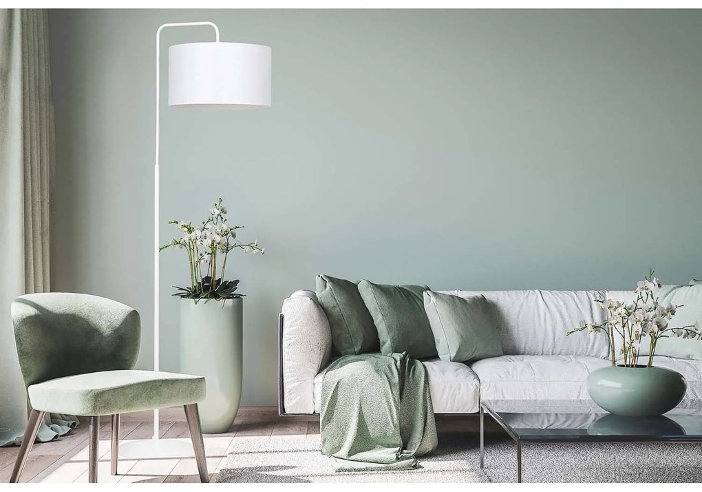 Piantana Contemporaneo Sigfrido Acciaio Bianco 1 Luce E27 Ip20