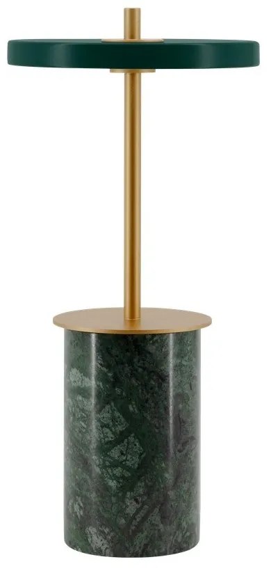 Lampada da tavolo dimmerabile a LED in marmo verde con paralume in metallo (altezza 25,5 cm) Asteria Move Mini - UMAGE